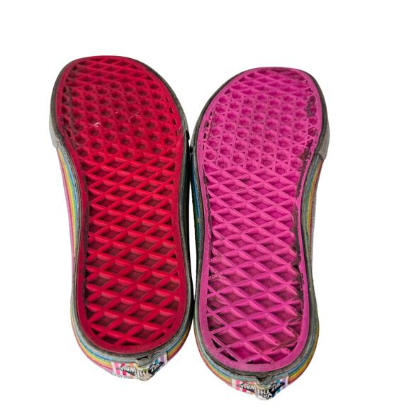 Vans Old Skool‎ V Four Shop Skate Sneakers Glitter Rainbow Silver Size W5 M3.5 - Picture 8 of 9